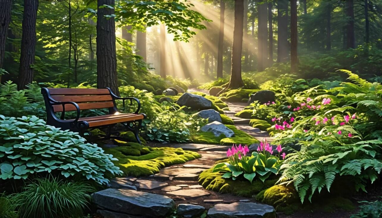 Design av woodland trädgård: Skapa en skoglig oas