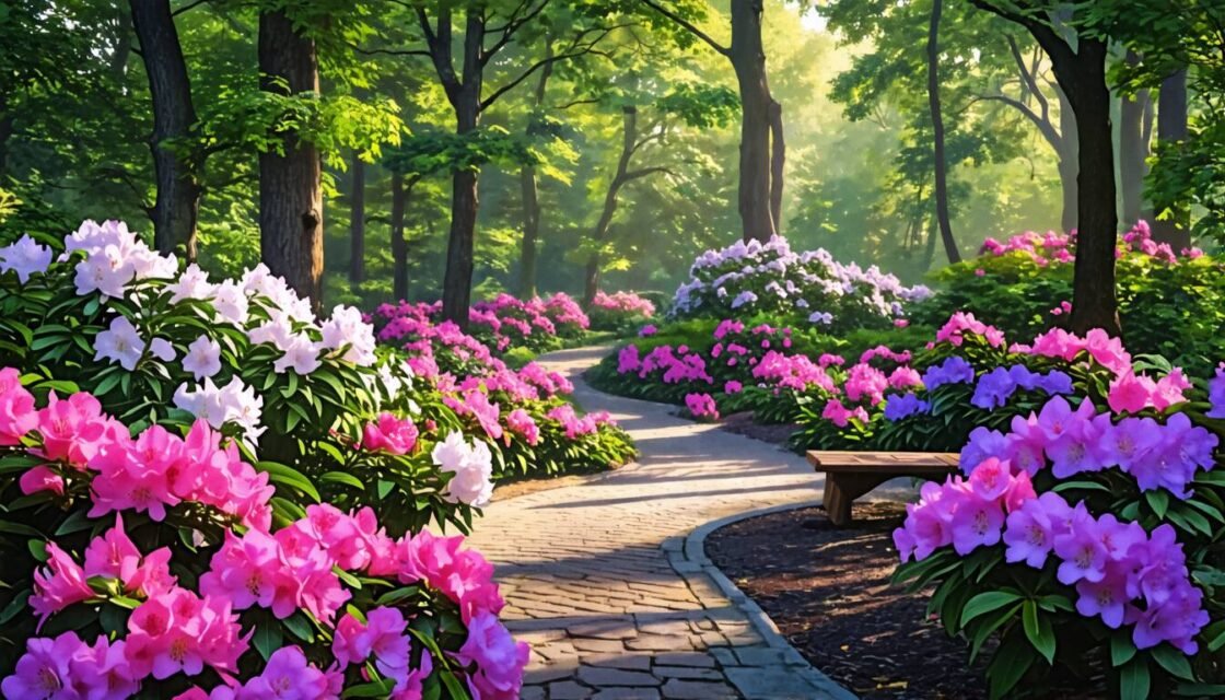 Designa en prunkande rhododendronpark hemma