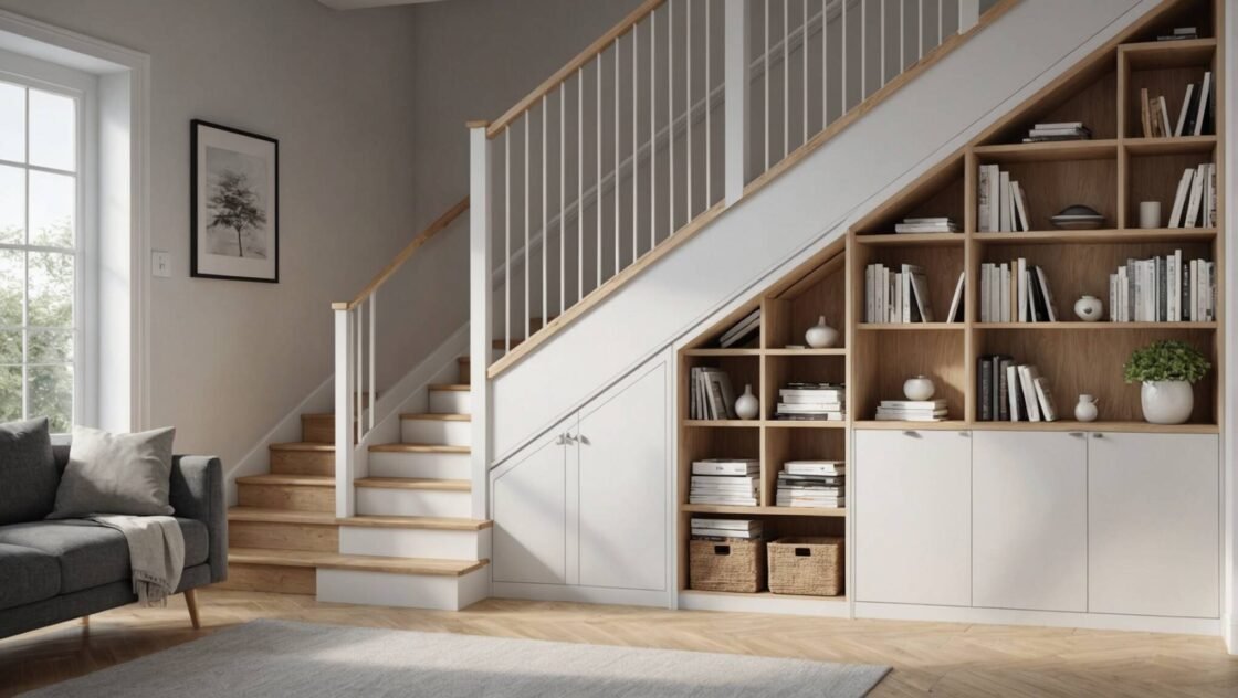 Bygg en praktisk förvaring under trappan