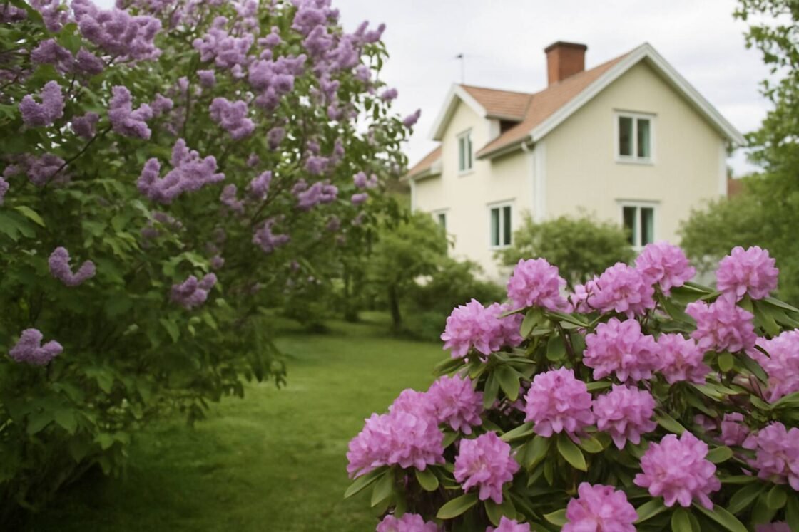 Upptäck rätt blommande buskar för din trädgård! Från syrener till rhododendron - expertråd om val, skötsel och design för svenska förhållanden 2025.